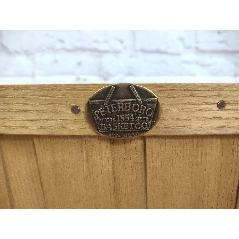 Vtg Handmade Peterboro Storage Basket Farmhouse Country Original Tags
